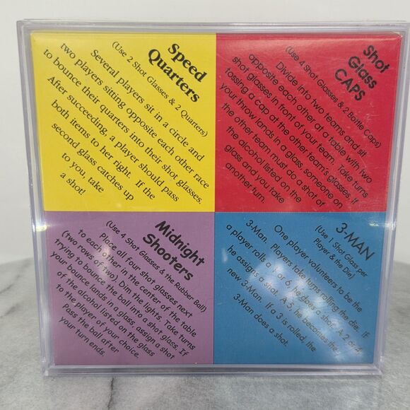 Party Drinking Game Set Shot Glasses Dice Quarters Ball 3-Man Midnight Shooters - Picture 2 of 5